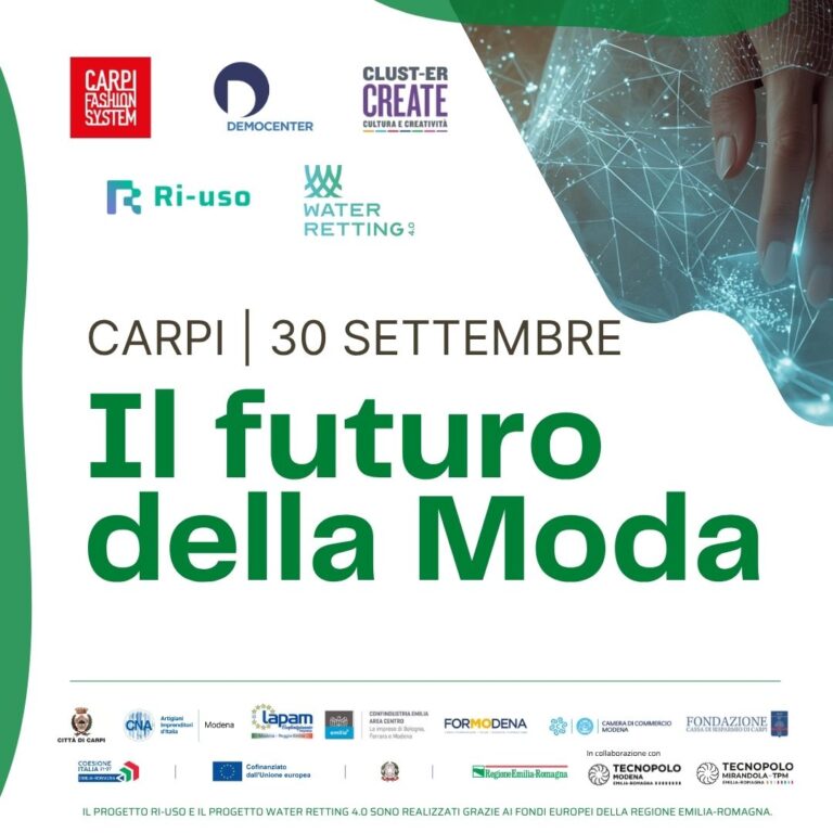 Carpi, 30/09/2026 | Il futuro della moda: fibre naturali, riuso, design circolare e tecnologie avanzate